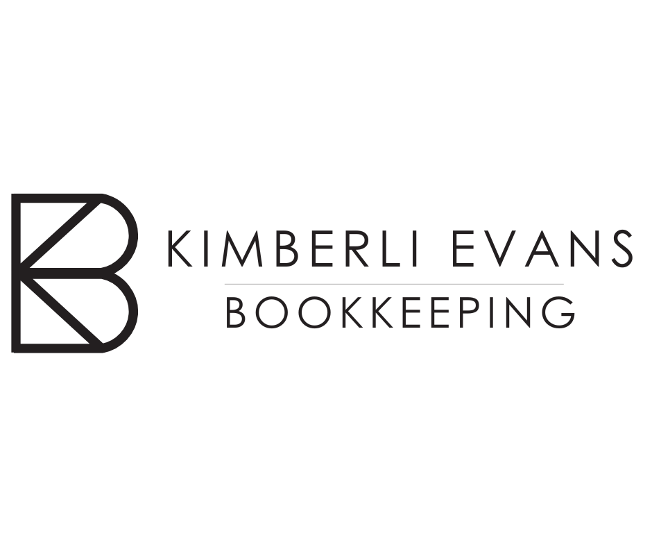 Logo of Kimberli Evans Bookkeeping, featuring a stylized initial 'K' design next to the business name.